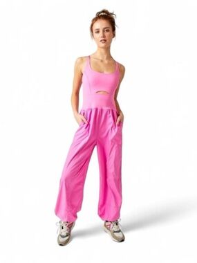 FP Movement Righteous Runsie Jumpsuit | Magenta Minx | Size XS | Free People 🩷